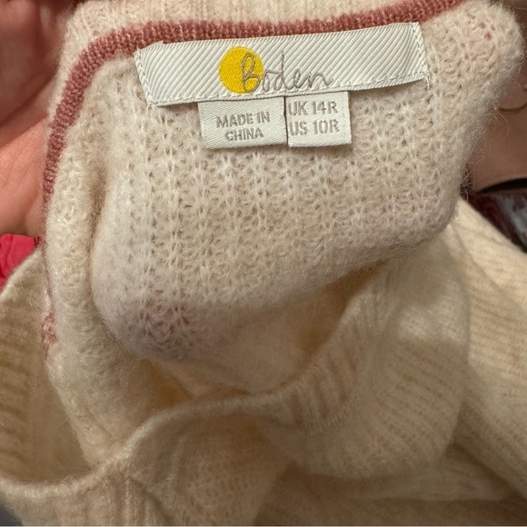 BODEN Ivory Fluffy Queensberry Sweater oatmeal alpaca blend US 10 - Picture 7 of 13